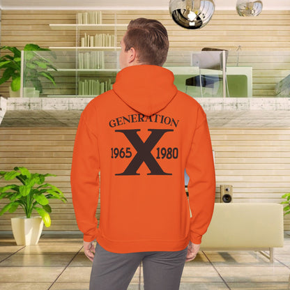 Generation X Adult Hooded Sweatshirt - Unisex Heavy Blend with Gen X Funny Quote