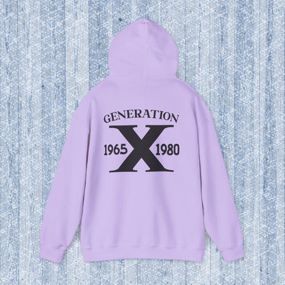 Generation X Adult Hooded Sweatshirt - Unisex Heavy Blend with Gen X Funny Quote