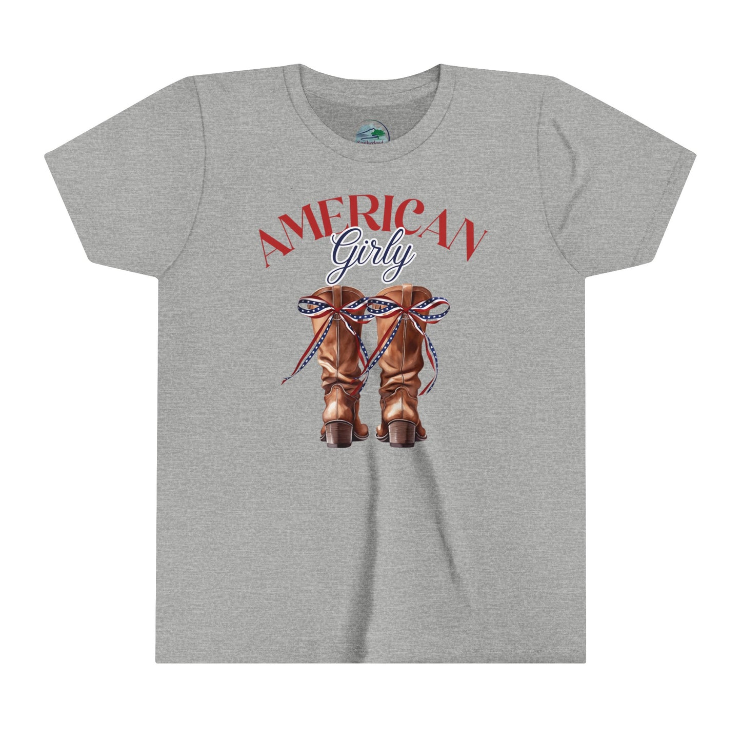 American Girly Boots | July 4th | Coquette | Youth Short Sleeve Tee