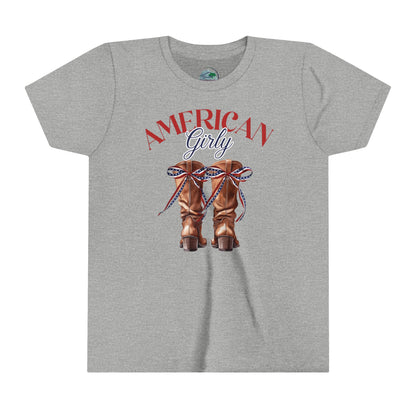 American Girly Boots | July 4th | Coquette | Youth Short Sleeve Tee