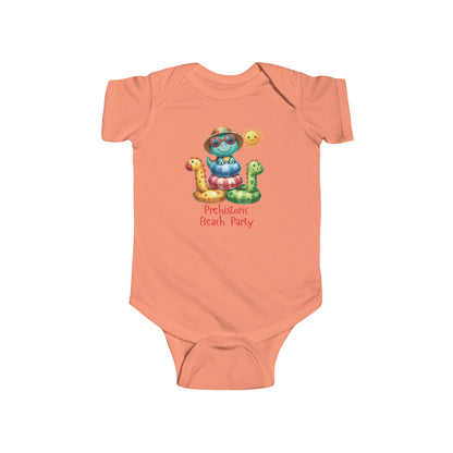 Prehistoric Beach Party | T-Rex | Dino | Pool | Infant Fine Jersey Bodysuit | Onesie