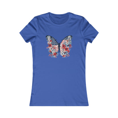 Patriotic Butterfly | July 4th | Independence Day | Flag | Women's Favorite Tee