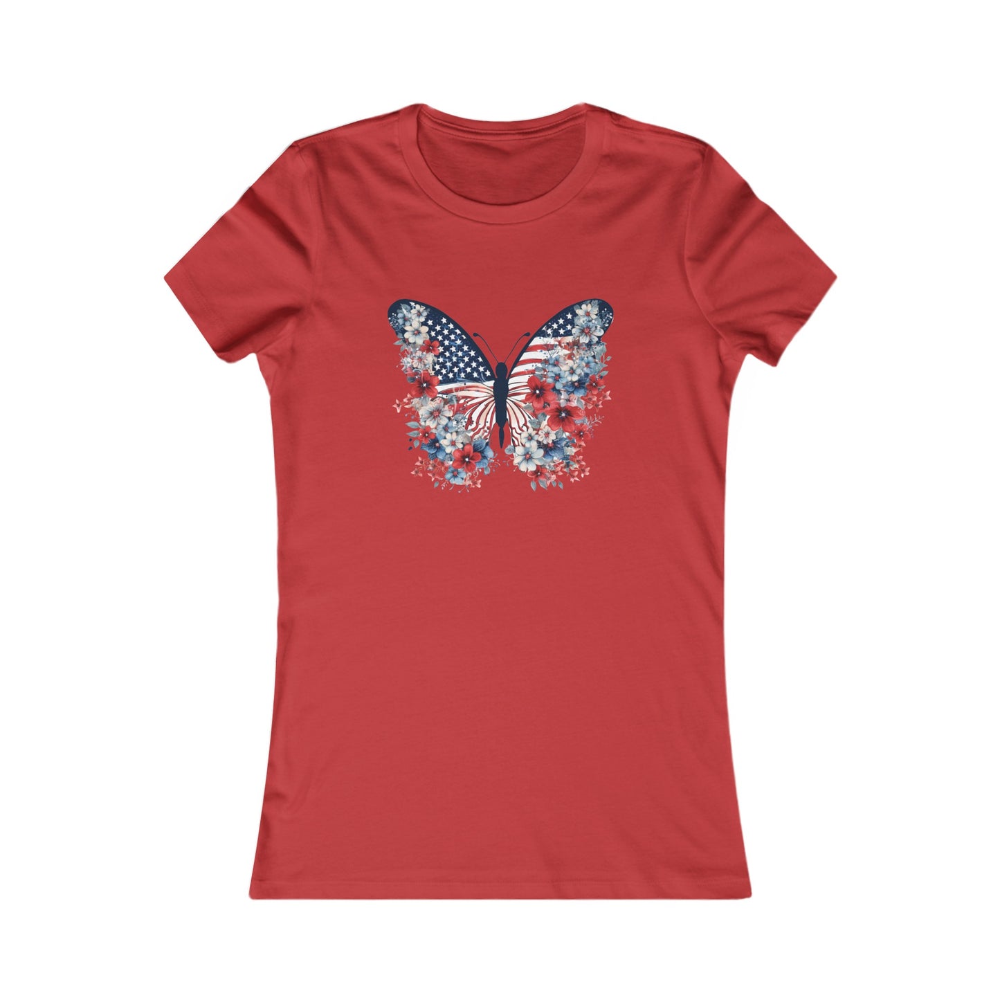 Patriotic Butterfly | July 4th | Independence Day | Flag | Women's Favorite Tee