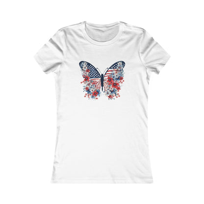 Patriotic Butterfly | July 4th | Independence Day | Flag | Women's Favorite Tee