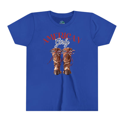 American Girly Boots | July 4th | Coquette | Youth Short Sleeve Tee