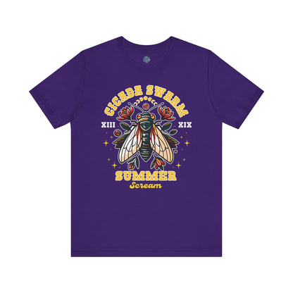 Cicada Swarm | Double Emergence | Summer | 221-year Brood Reunion | 2024 | Adult Jersey Short Sleeve Tee