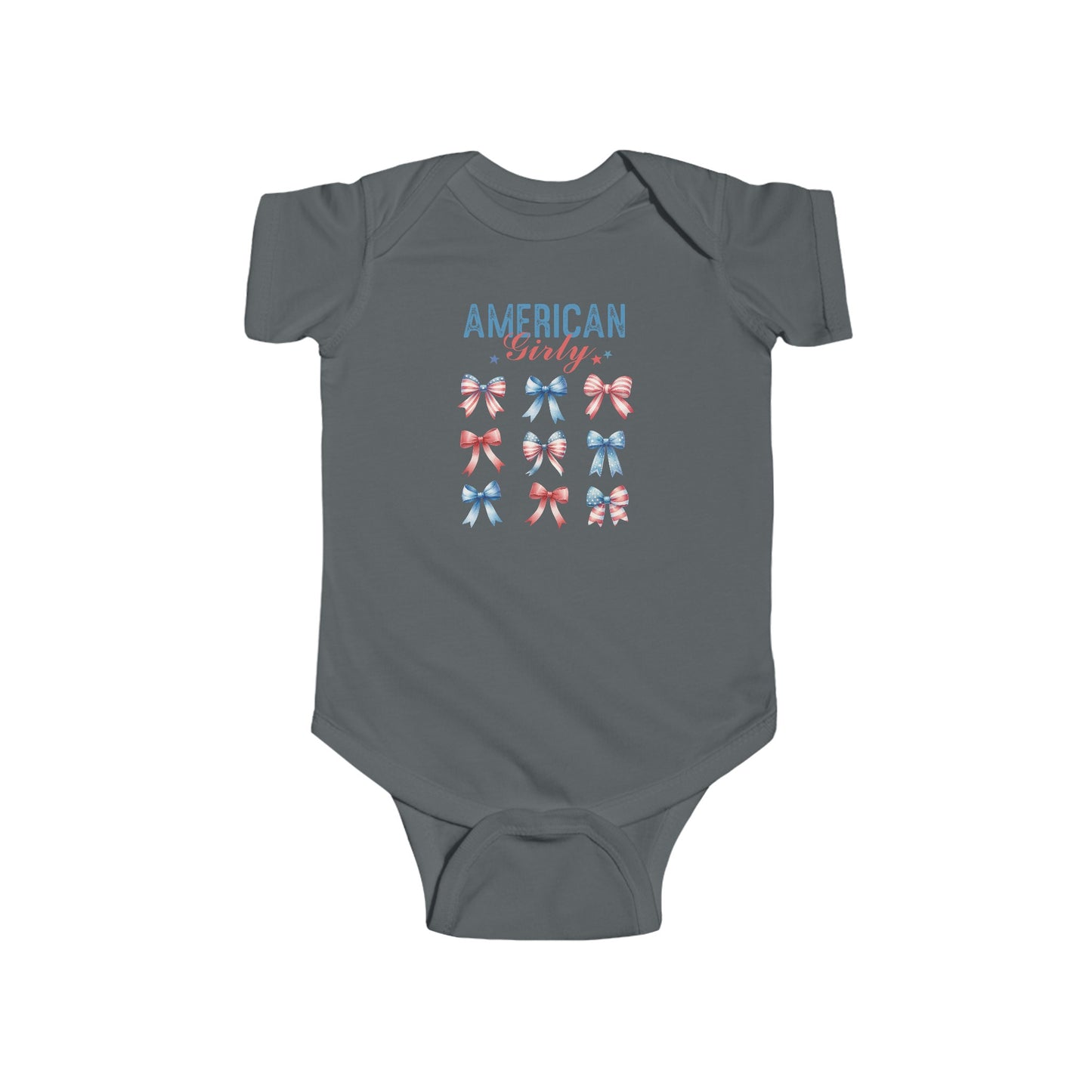 American Girly | Bows | Coquette | 4th of July | Infant Fine Jersey Bodysuit | Onesie