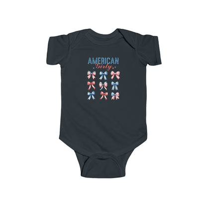 American Girly | Bows | Coquette | 4th of July | Infant Fine Jersey Bodysuit | Onesie