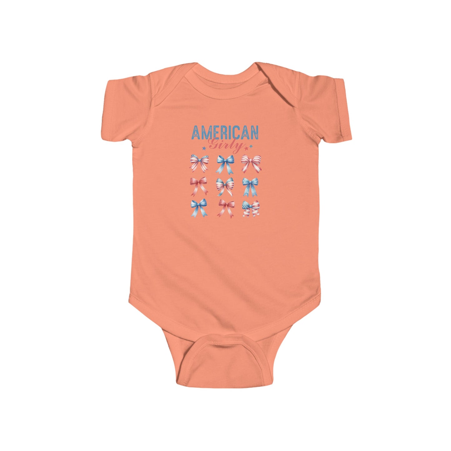 American Girly | Bows | Coquette | 4th of July | Infant Fine Jersey Bodysuit | Onesie