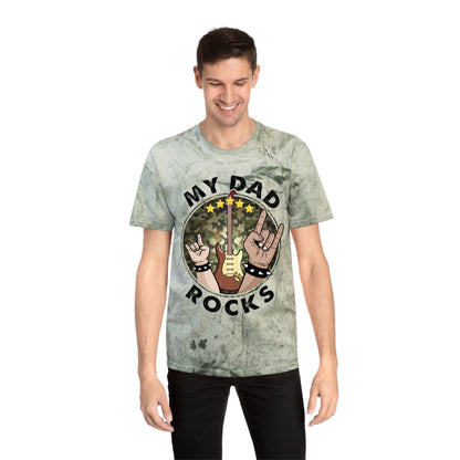 My Dad Rocks | Tie Die | Adult Color Blast T-Shirt