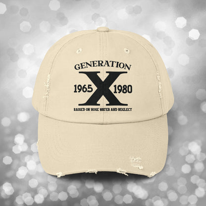 Vintage Generation X Distressed Cap - Unisex Baseball Hat, Perfect for Retro Style Lovers