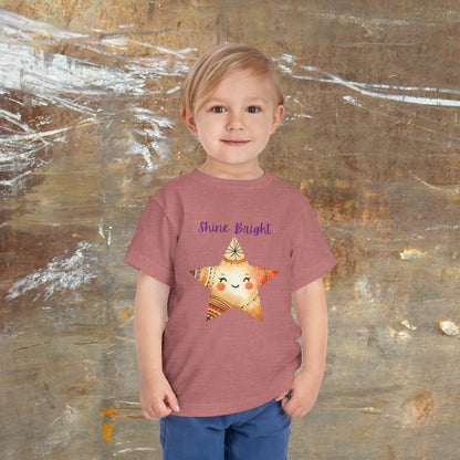 Shine Bright | Star | Boho Babies | Hippie | Toddler Short Sleeve Tee