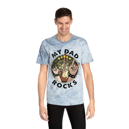 My Dad Rocks | Tie Die | Adult Color Blast T-Shirt