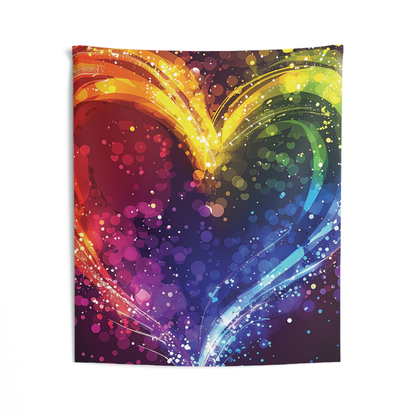 Rainbow Heart | Pride | Splatter Effect | Indoor Wall Tapestries