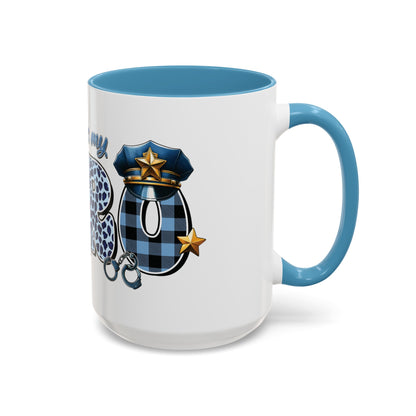 My Daddy is my Hero | Father's Day | Police Officer | Dad | Blue Line | Blue Lives | Accent Coffee Mug (15oz)