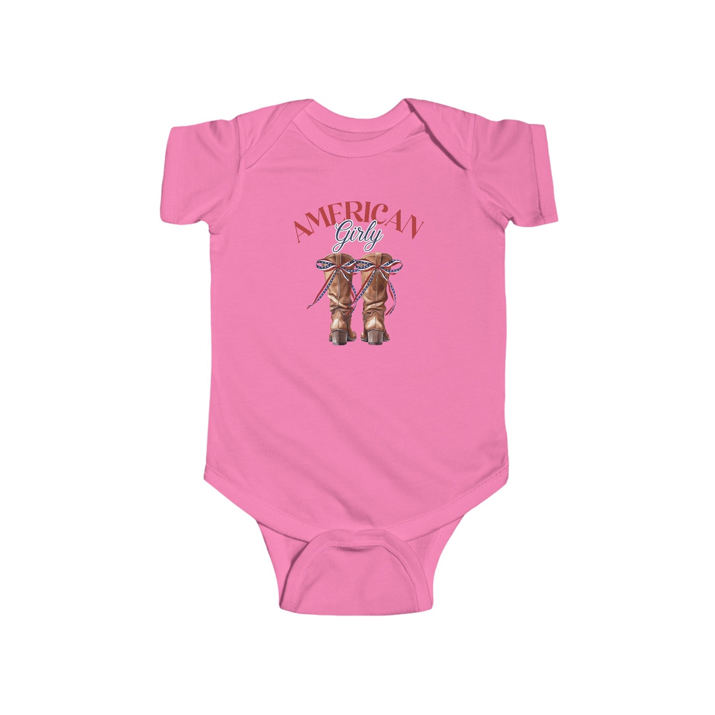 American Girly Boots | Coquette | 4th of July | Infant Fine Jersey Bodysuit | Onesie