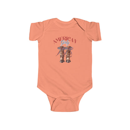 American Girly Boots | Coquette | 4th of July | Infant Fine Jersey Bodysuit | Onesie