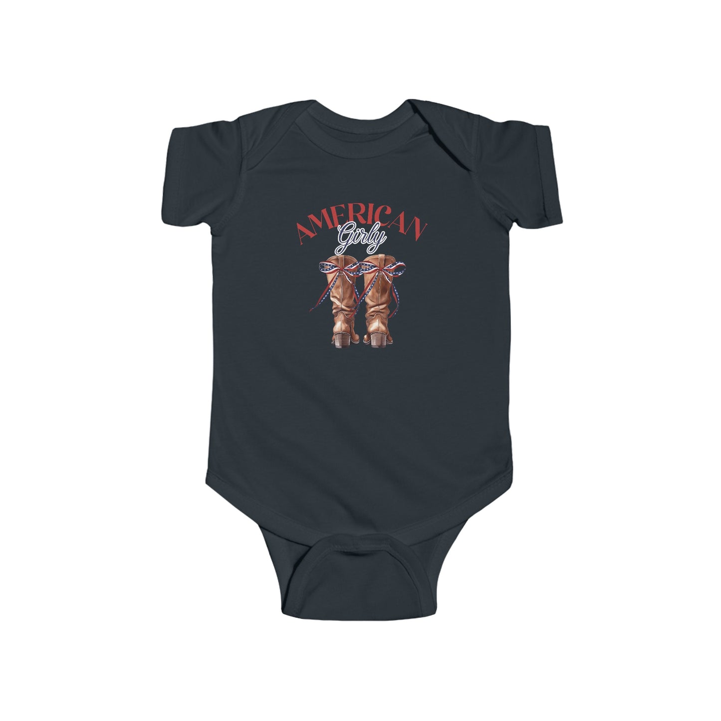 American Girly Boots | Coquette | 4th of July | Infant Fine Jersey Bodysuit | Onesie