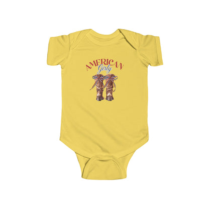 American Girly Boots | Coquette | 4th of July | Infant Fine Jersey Bodysuit | Onesie