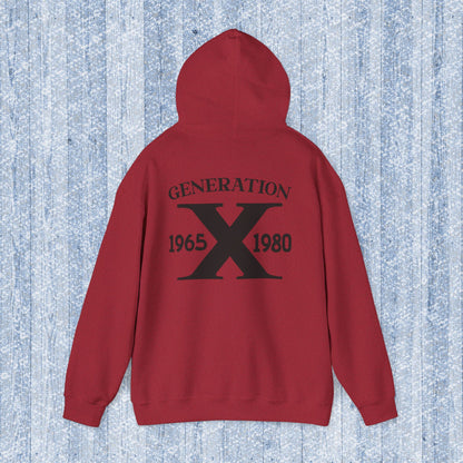Generation X Adult Hooded Sweatshirt - Unisex Heavy Blend with Gen X Funny Quote