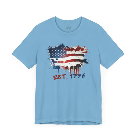 American Flag | Graffiti Flag | July 4th | Independence Day| Adult Jersey Short Sleeve Tee