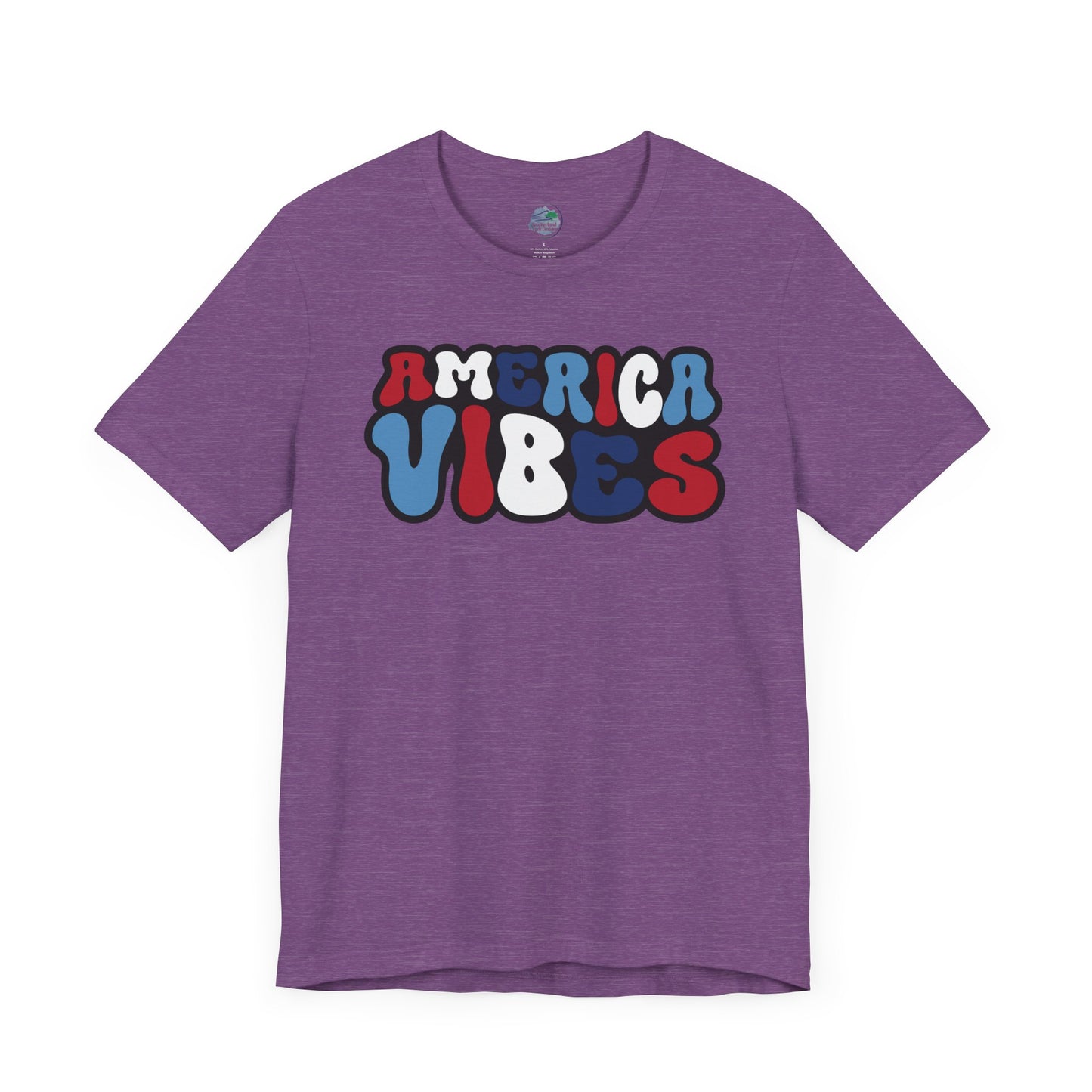 America Vibes | July 4th | Independence Day | Flag| Adult Jersey Short Sleeve Tee