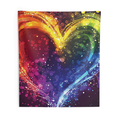 Rainbow Heart | Pride | Splatter Effect | Indoor Wall Tapestries